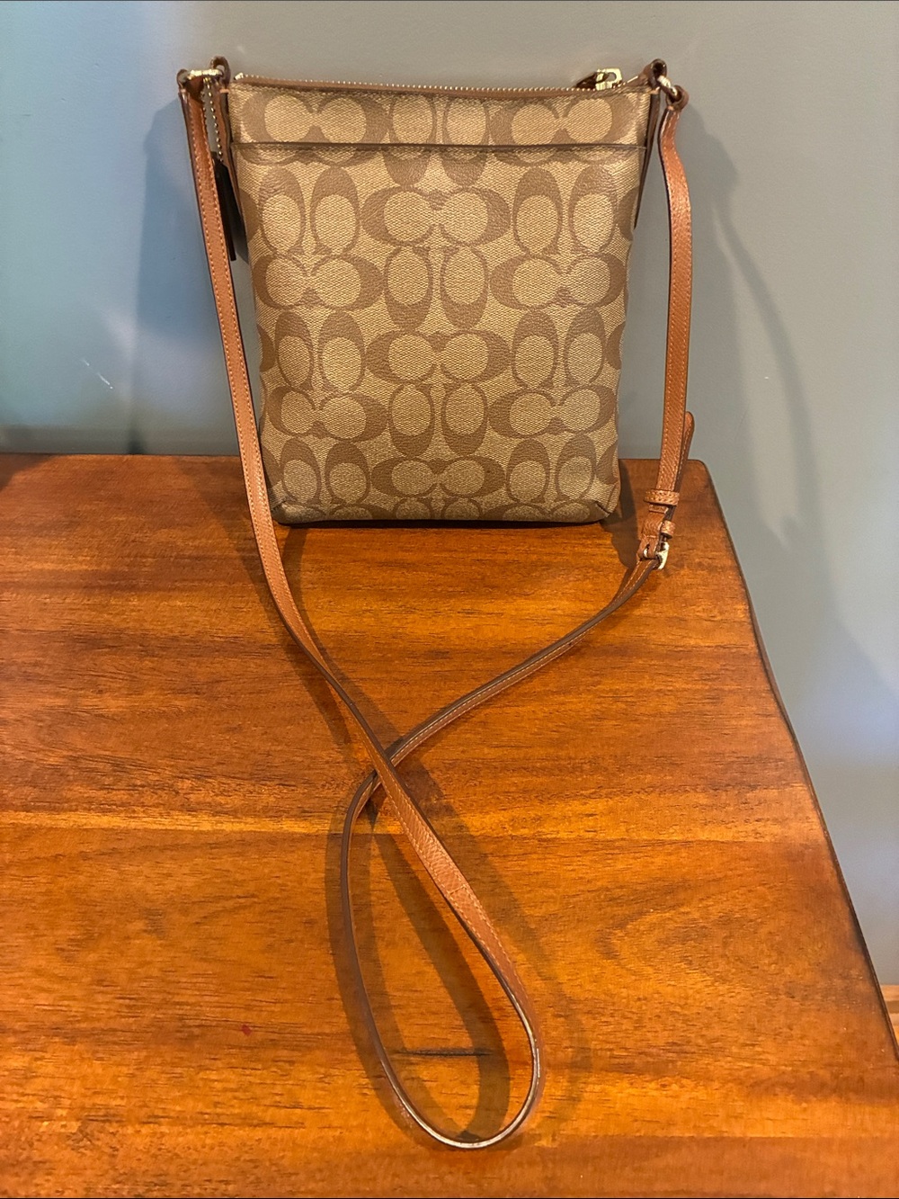 Coach Tan Signature Crossbody Bag - Picture 6 of 9